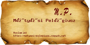 Mátyási Pelágiusz névjegykártya